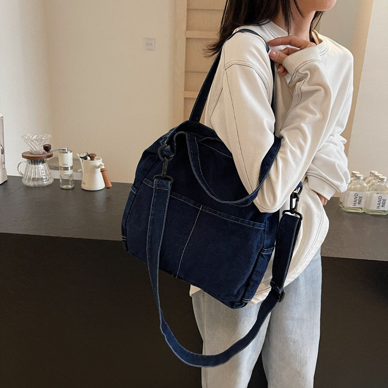 Premium Denim Shoulder Bag Bowlift