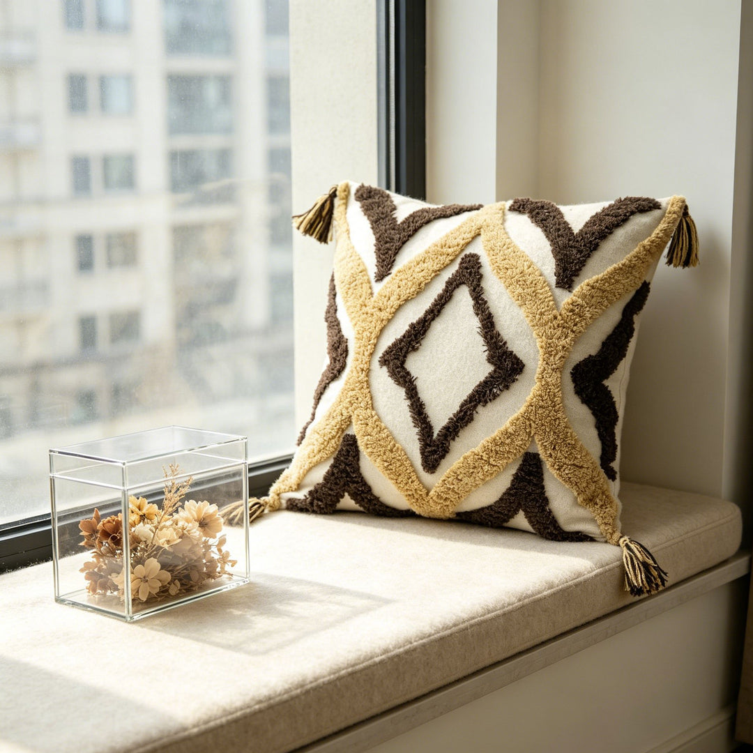 Bohemian Textured Accent Pillow