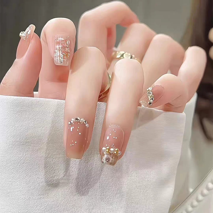 Luxury Rhinestone-Embellished Press-On Nails Bowlift
