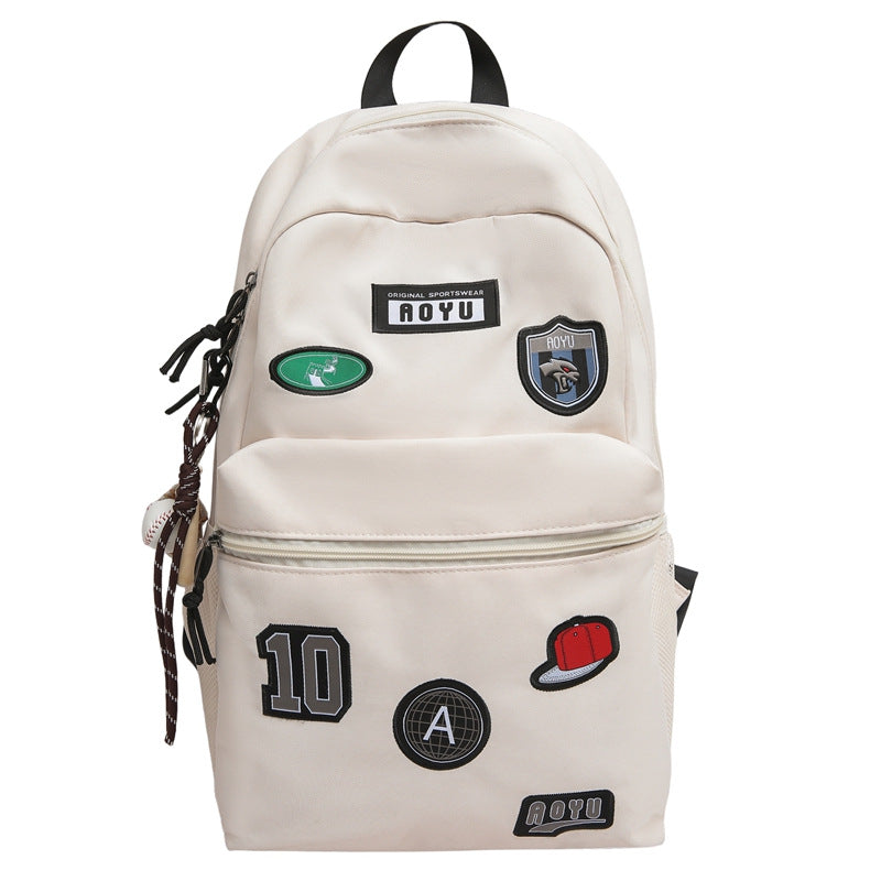 Stylish Graphic Patch School Backpack Bowlift
