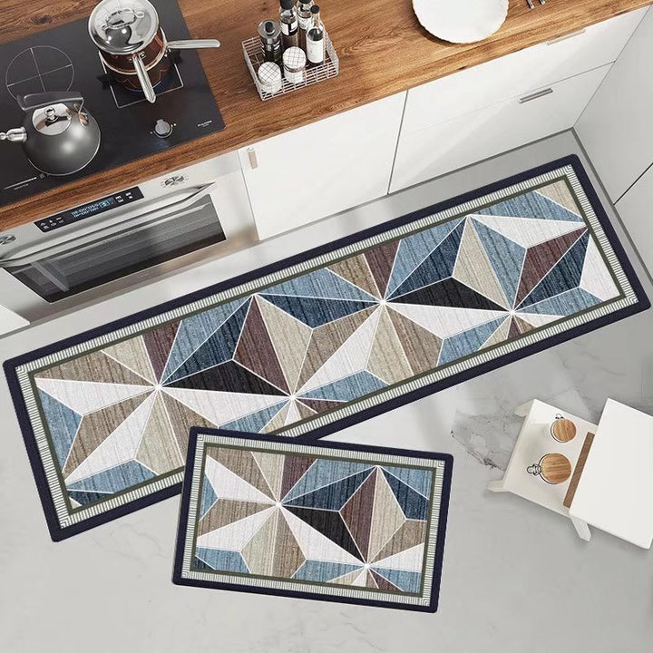 Marble-Pattern Kitchen Runner Mat Set Bowlift