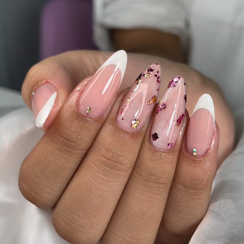 Elegant Stiletto Press-On Nail Art with Rhinestone Accents Bowlift