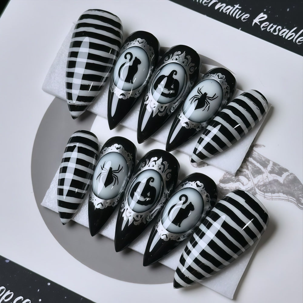Creative nail art set with spooky designs Bowlift