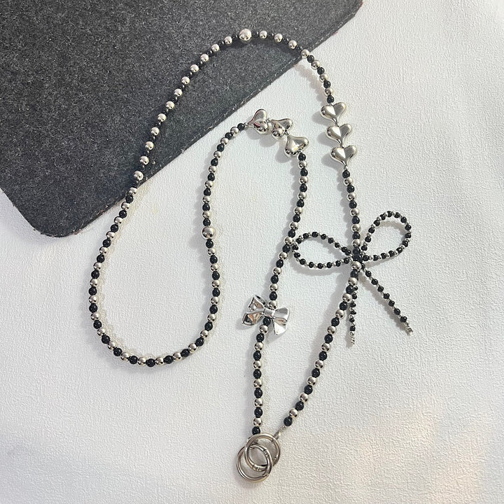 Heart-Designed Beaded Eyewear Chain Bowlift