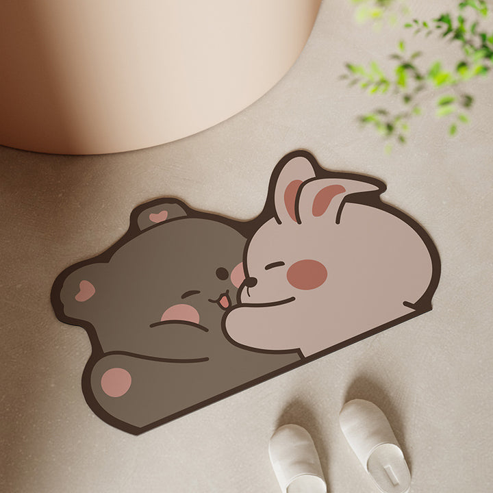 Cute Animal-Themed Bath Mat Bowlift