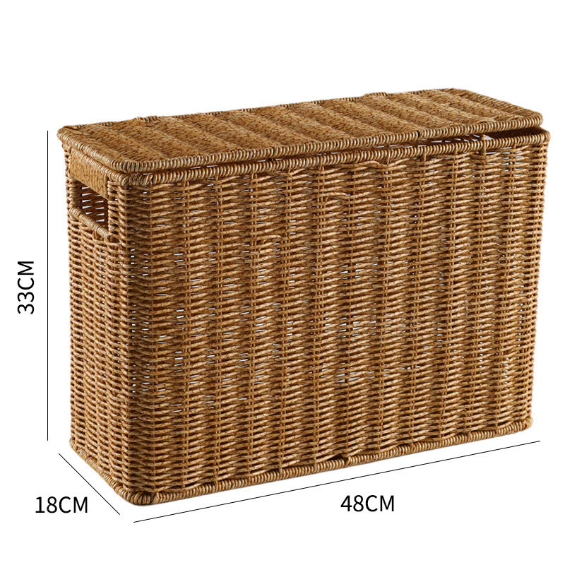 Women's Rectangular Storage Basket with Open Handles Bowlift