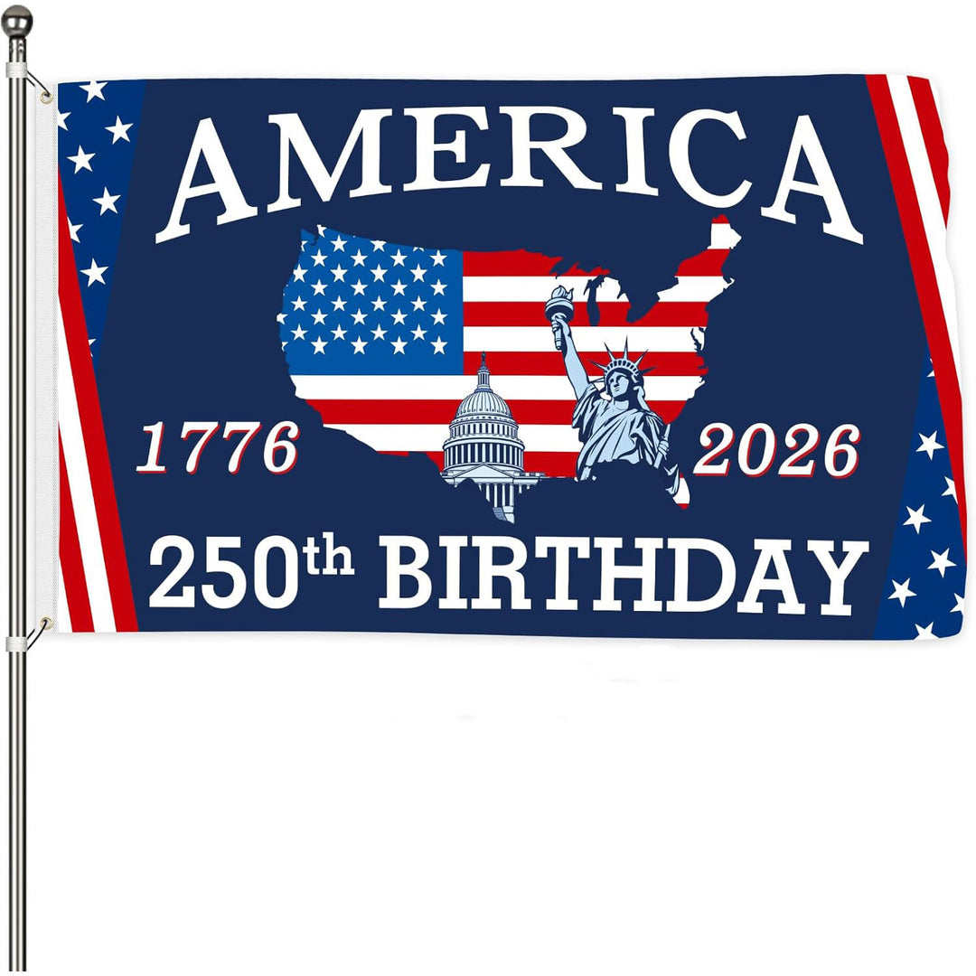Unisex nan patriotic commemorative heavyweight outdoor flag banner with reinforced grommets and printed eagle emblem Bowlift