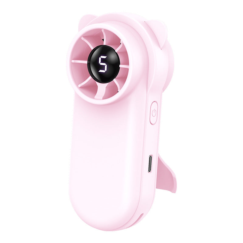 Unisex Portable Mini Fan with LED Display Bowlift