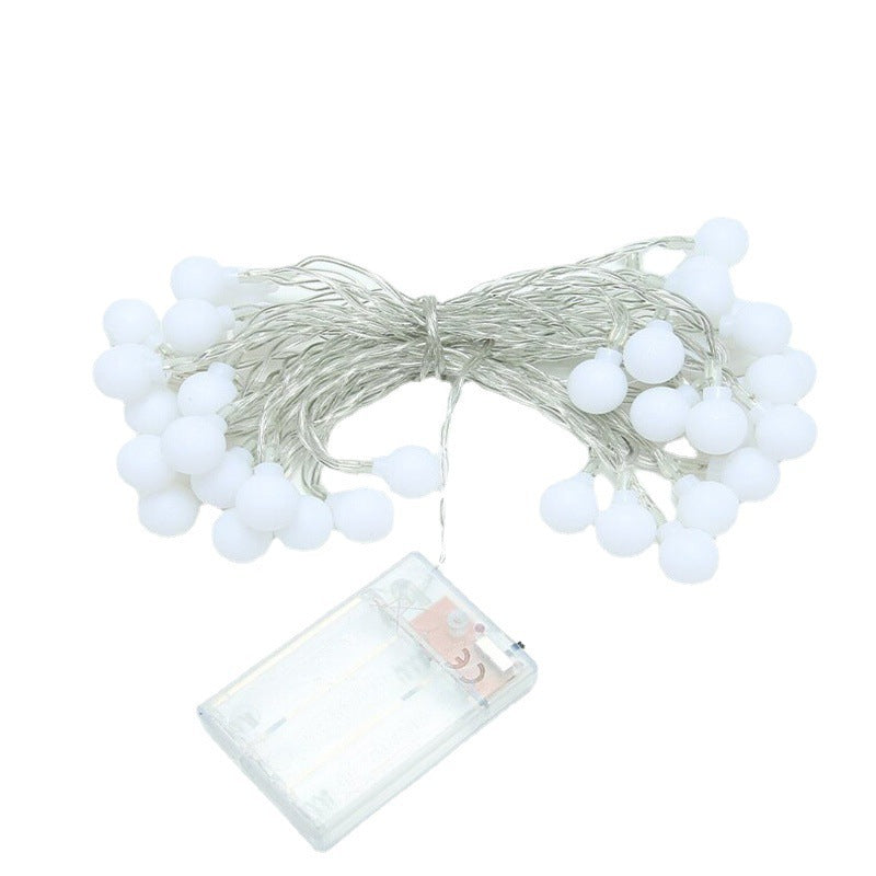 Warm White Star And Globe LED String Garland With Battery Pack And Weatherproof Bulbs Bowlift