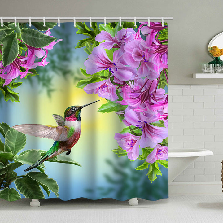 Artistic Nature-Themed Shower Curtain Bowlift