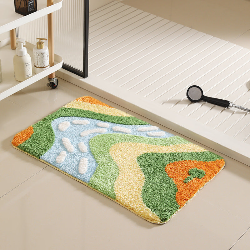 Floral Patterned Plush Bath Mat