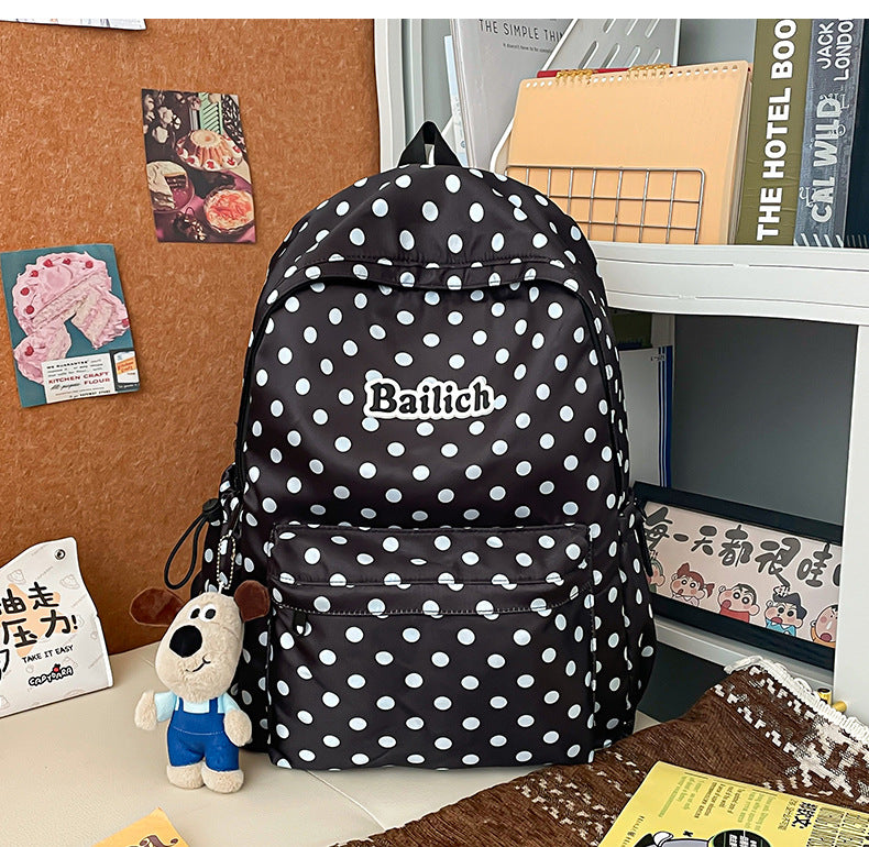 Polka Dot Patterned Casual Backpack
