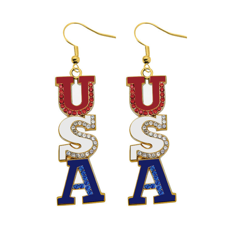 Women's earrings in flip-flop design with crystal embellishment and enamel flag motif Bowlift