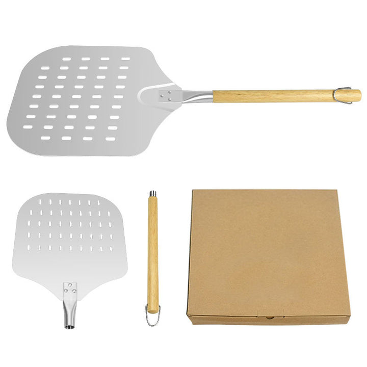 perforated professional pizza peel with beveled stainless steel blade and beech wood handle Bowlift
