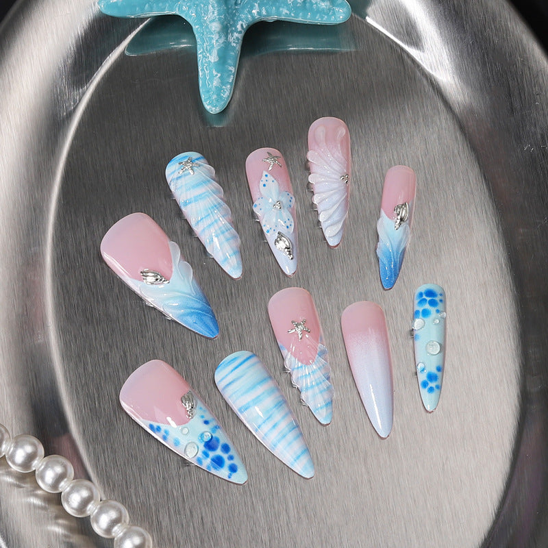 Sea-Inspired Press-On Nail Set Bowlift