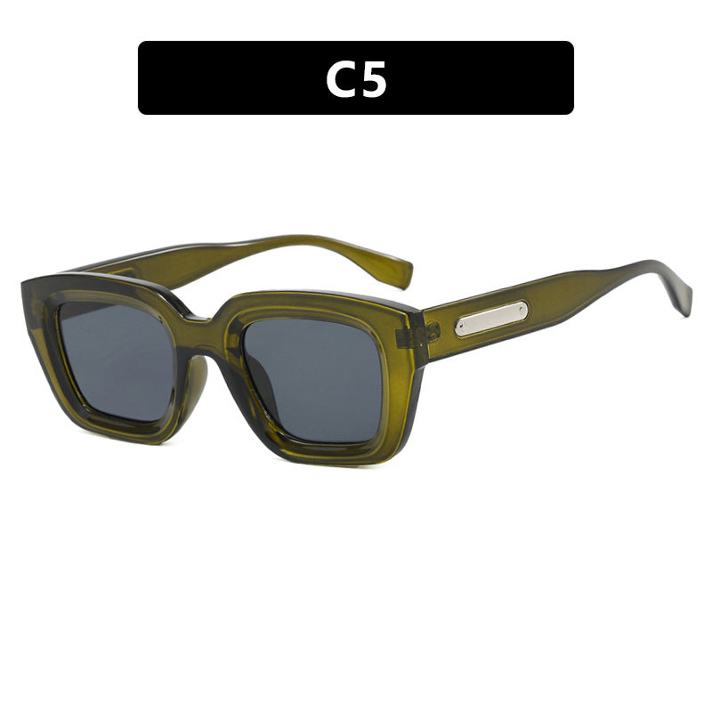Women's square sunglasses with transparent frame and brown lenses Bowlift
