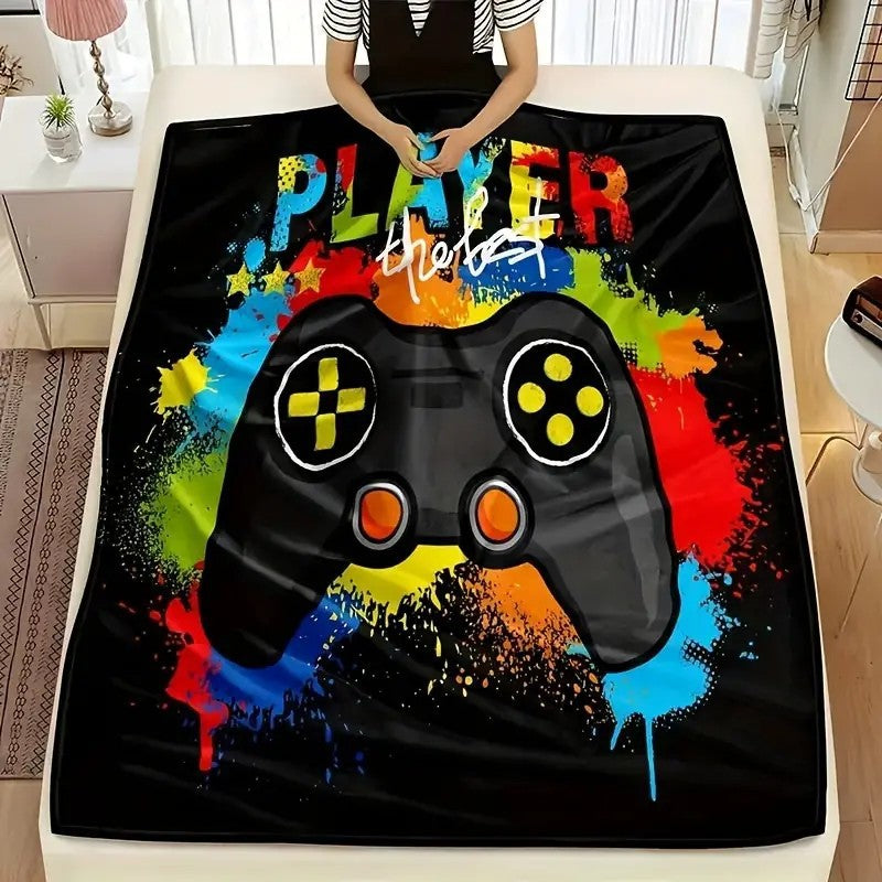 Gaming-Themed Fleece Blanket