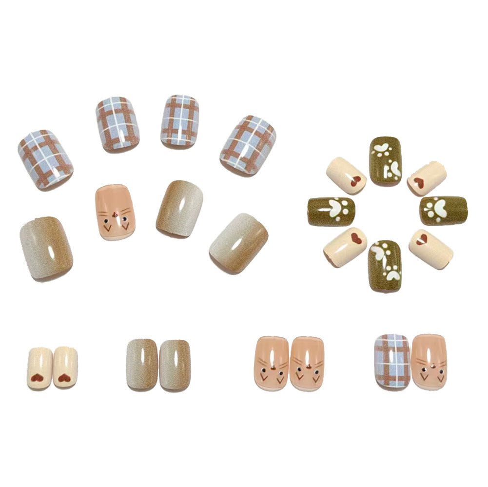 Artificial Nail Set with Playful Animal Designs Bowlift