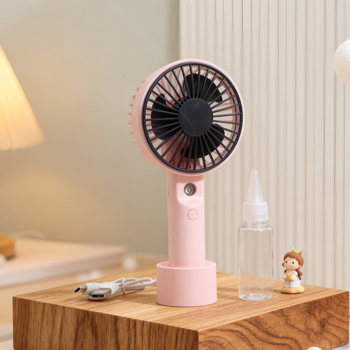 Women Portable Hand Fan with Spray Function Bowlift