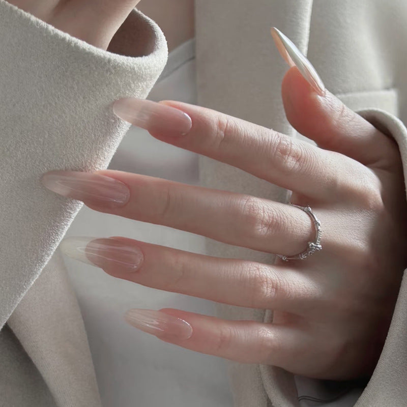 Elegant Long Almond-Shaped Press-On Nails Bowlift 1789388780