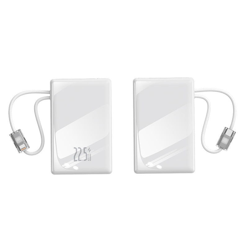 compact power bank with integrated cable and digital charging display Bowlift