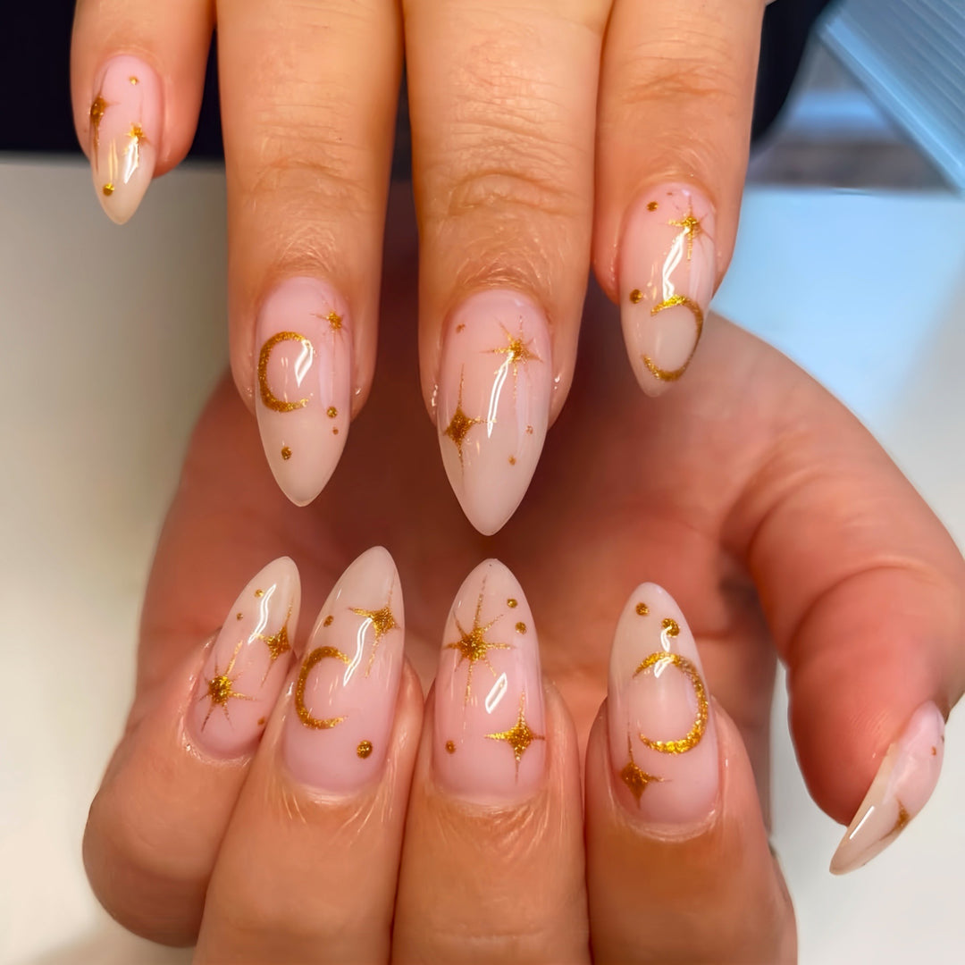 Celestial Design Press-On Nail Art Bowlift