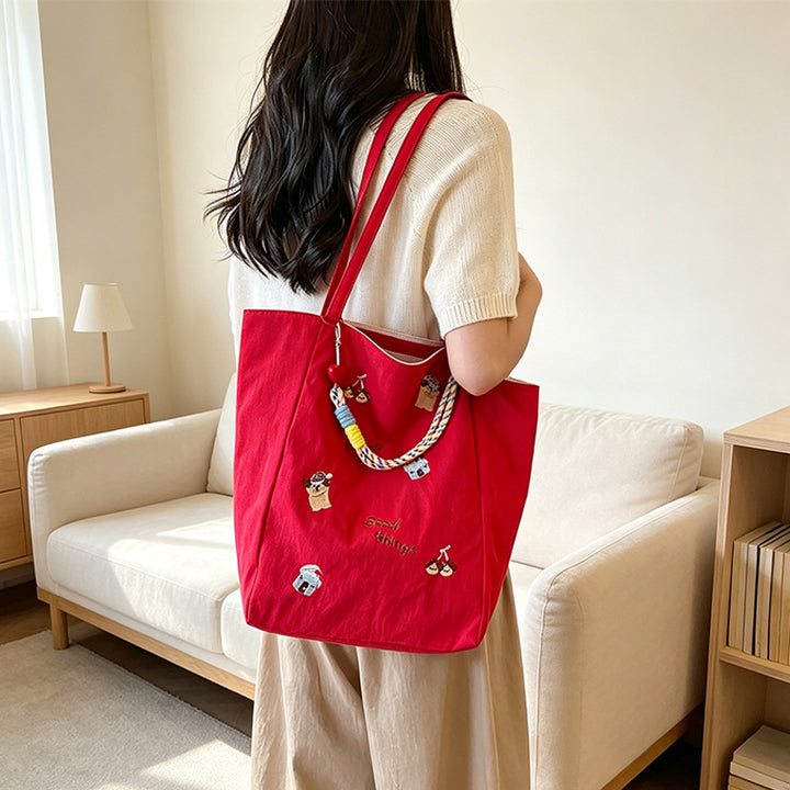Embroidered Casual Tote Bowlift