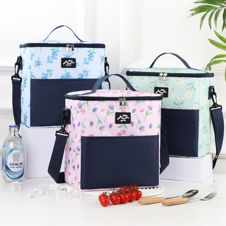 Insulated Floral Pattern Lunch Carrier