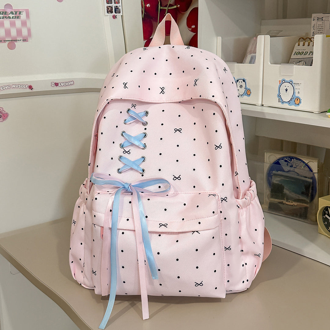 Stylish Lace-Up Embellished Backpack Bowlift