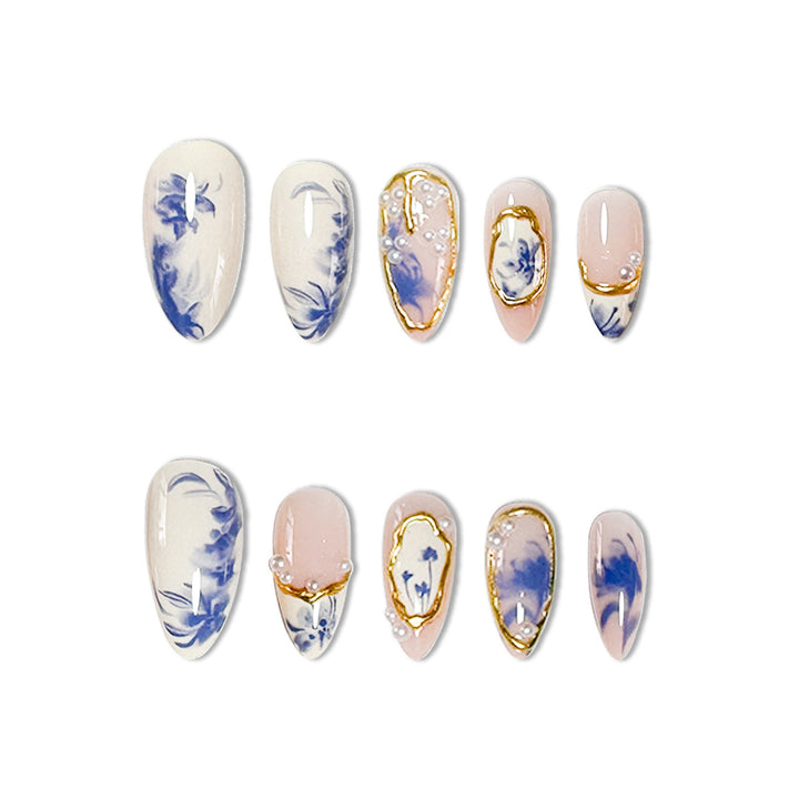 Floral Design Acrylic Nail Enhancements Bowlift