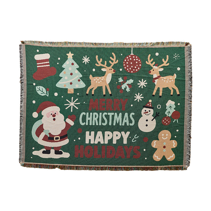 Festive Holiday Themed Throw Blanket