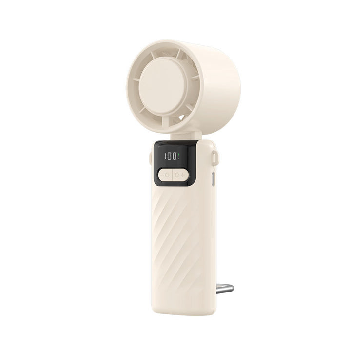 Unisex Digital Display Rechargeable Handheld Cooling Fan Bowlift