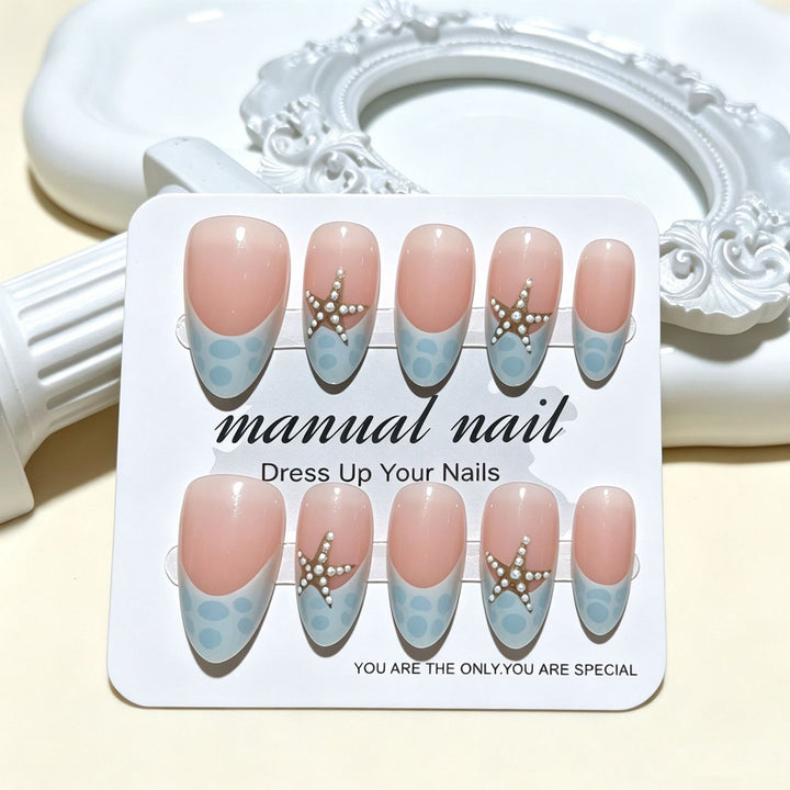 Nautical-Themed Decorative Press-On Nail Tips Bowlift