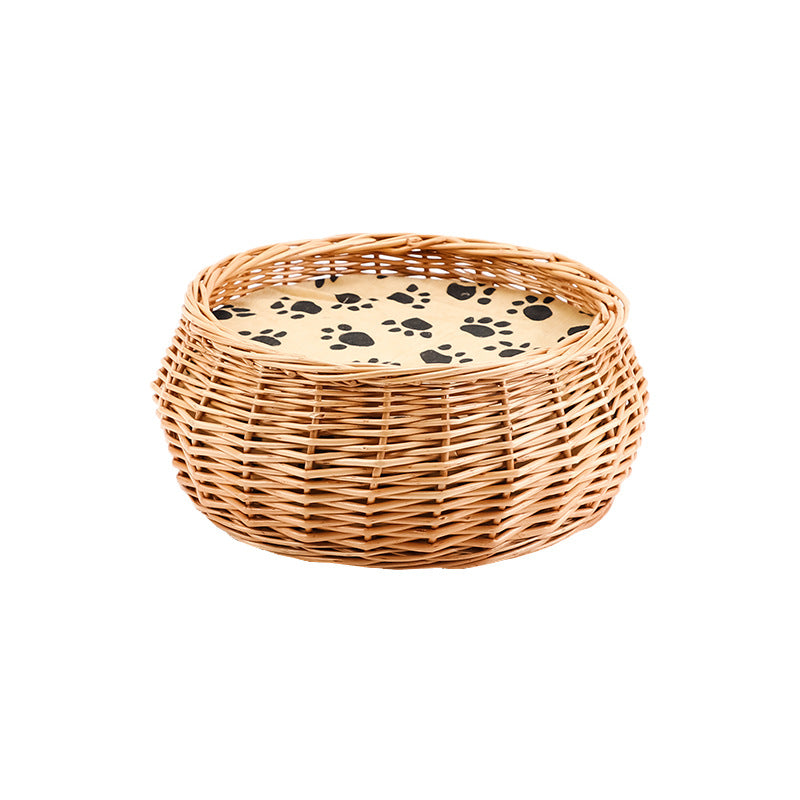 Handcrafted Round Wicker Storage Basket Bowlift