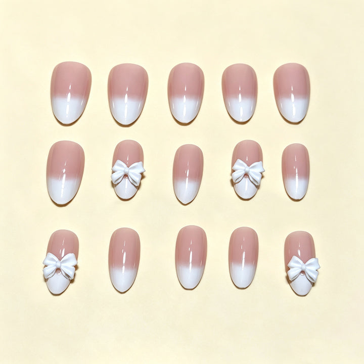 Elegant French Tip Press-On Nail Collection Bowlift