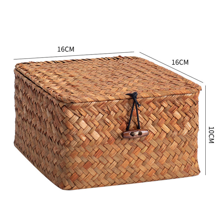 Handwoven Storage Box with Lid Bowlift