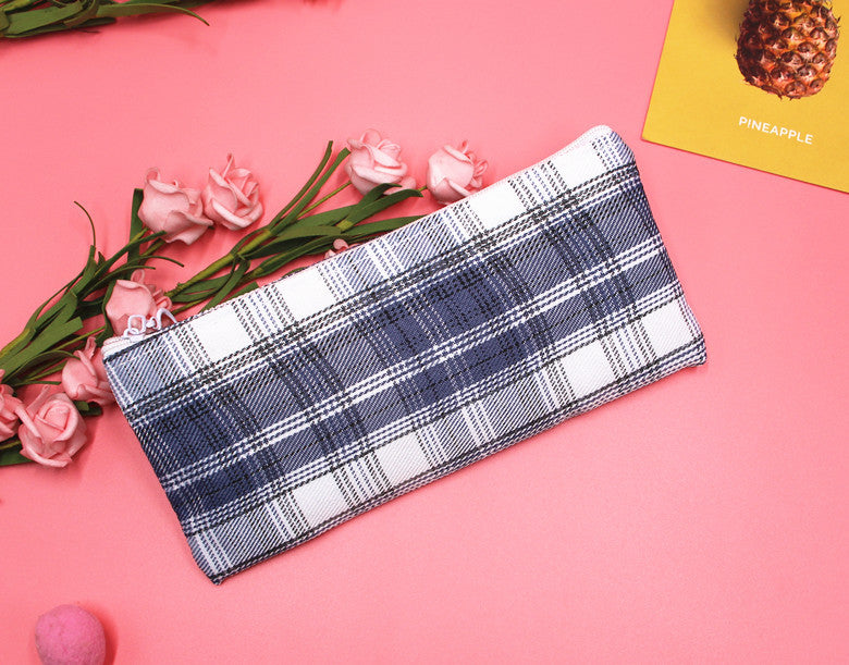 Stylish Plaid Pencil Case Bowlift