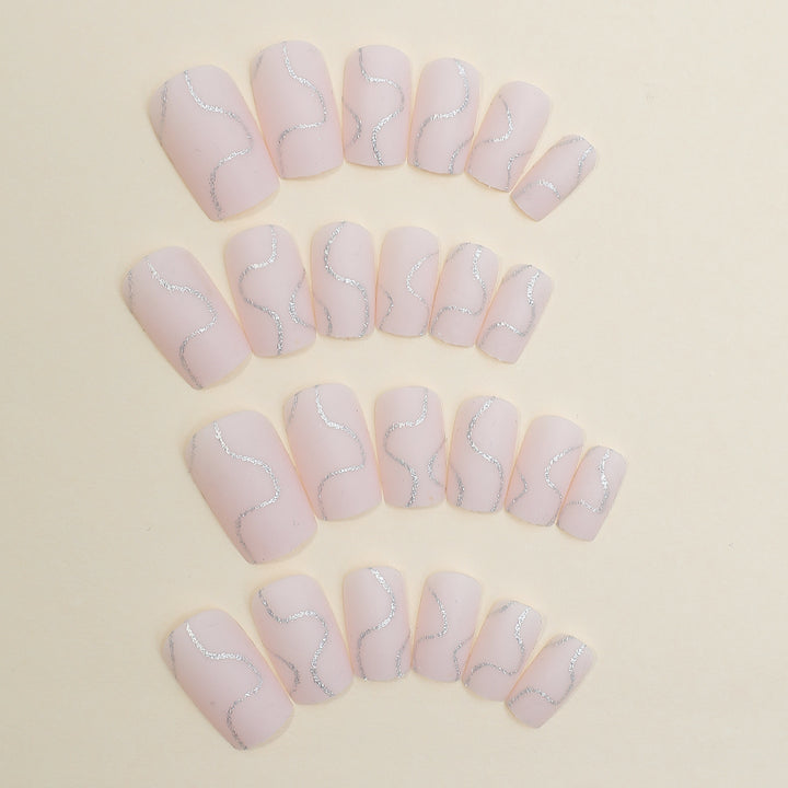 Nail art set with elegant glitter contour design Bowlift