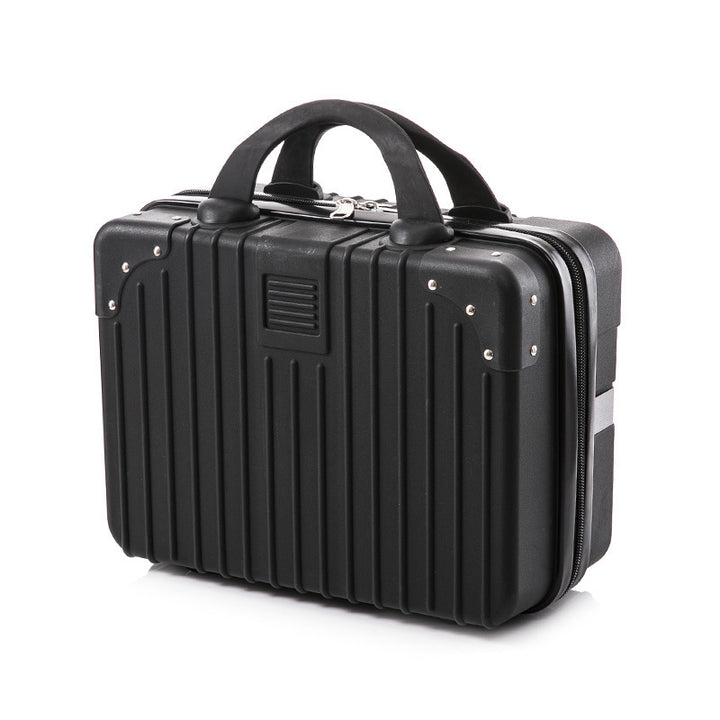 hard-shell cosmetic travel case with double top handles and reinforced corner protectors Bowlift