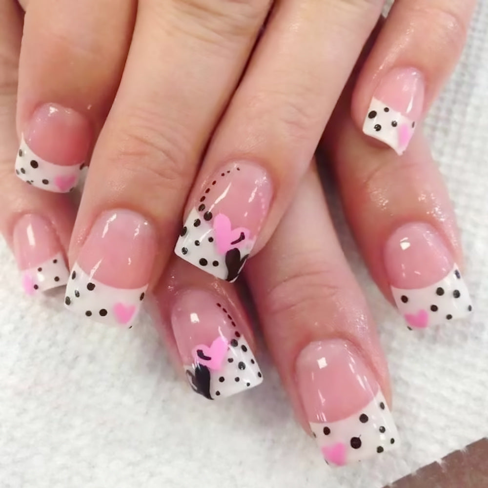 Decorative Heart-Patterned Press-On Nails Bowlift