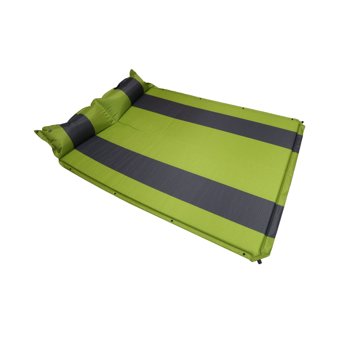 self-inflating double camping mattress with integrated headrest Bowlift