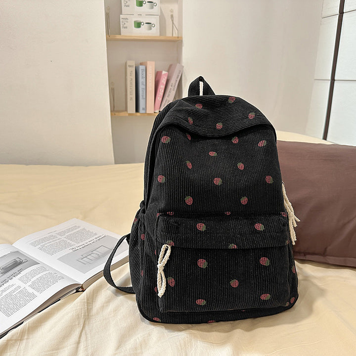 Corduroy Polka Dot Backpack