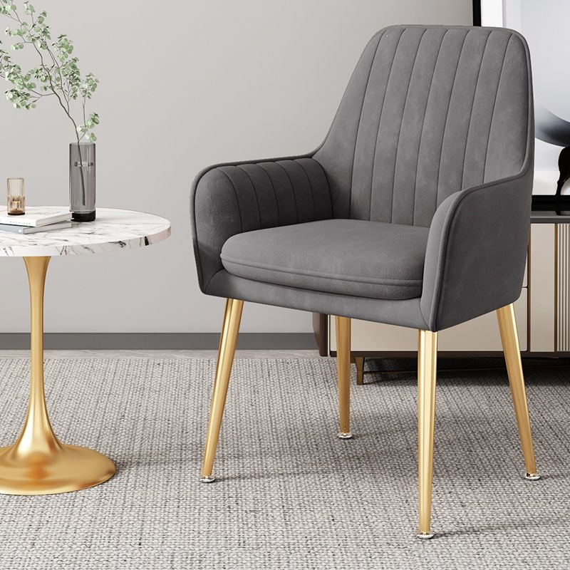 Modern Accent Chair with Gold Legs Bowlift