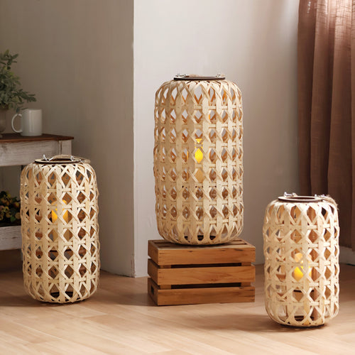 Elegant lantern made of handwoven natural material Bowlift