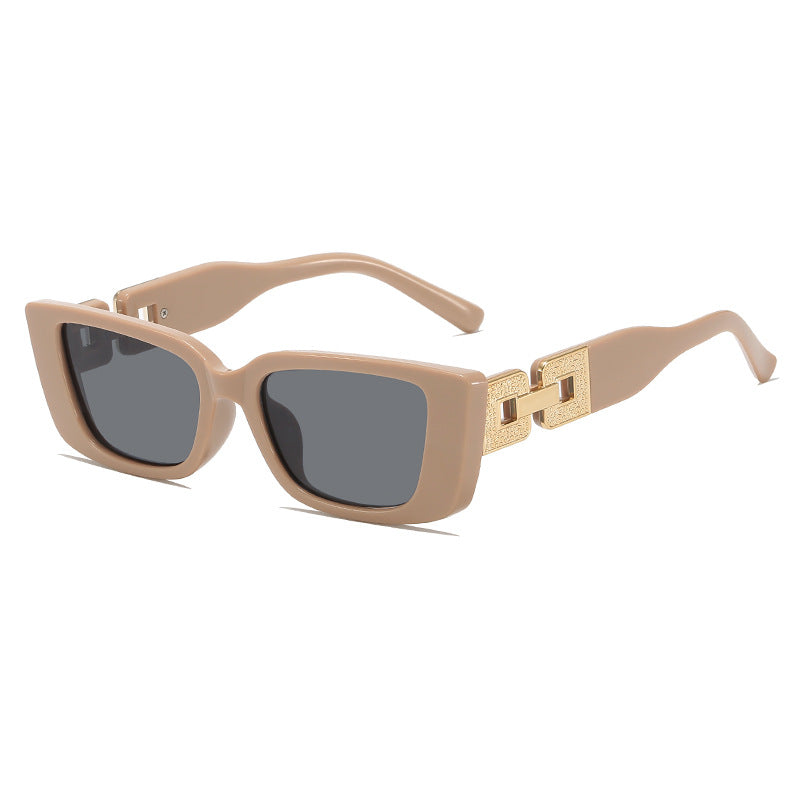 Oversized Square Frame Sunglasses with Glamorous Accent Bowlift