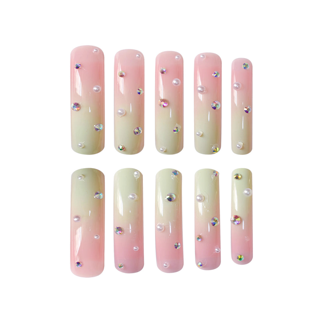 Artistic Long-Length Press-On Nail Art Bowlift
