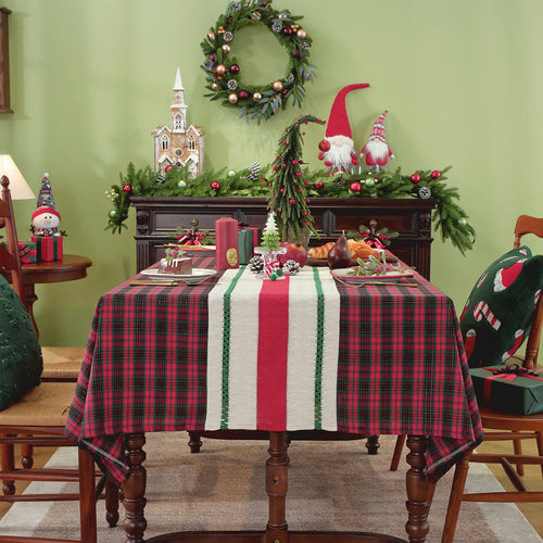 Festive Plaid Dining Tablecloth
