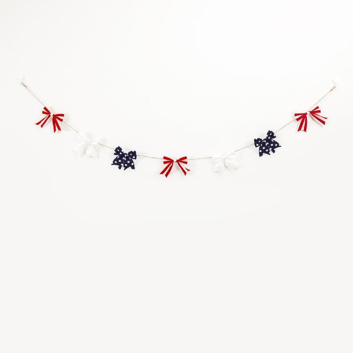 Unisex decorative bow garland made of fabric with jute rope and removable bows Bowlift