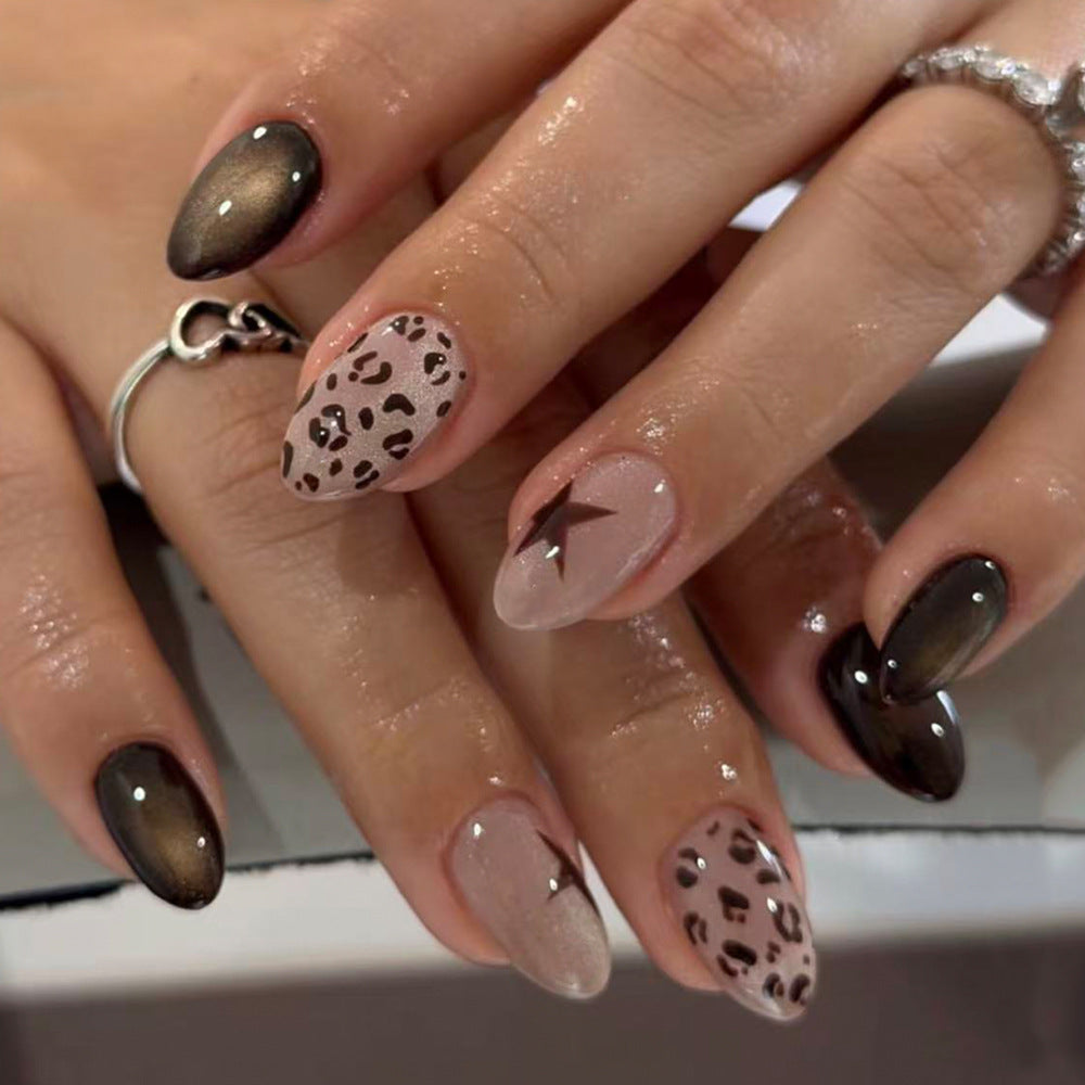 Artistic Leopard Print Nail Wraps Bowlift