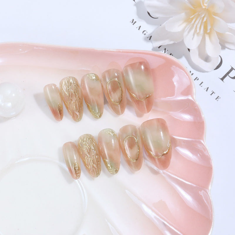 Glittering artificial nails in a modern design Bowlift